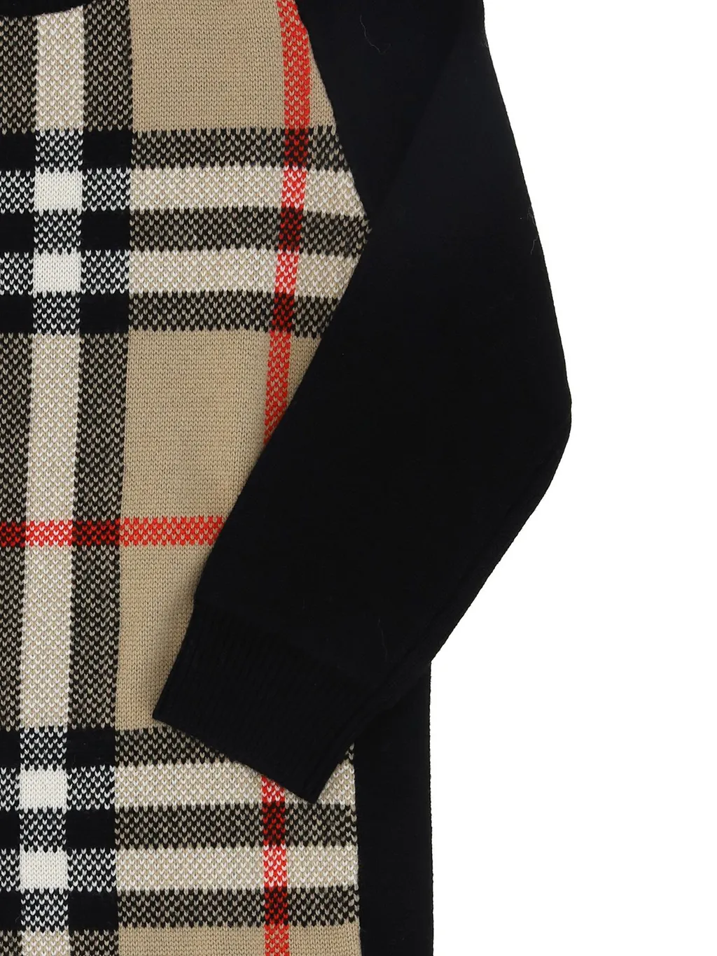Burberry Kids Check Panelled Knit Dress