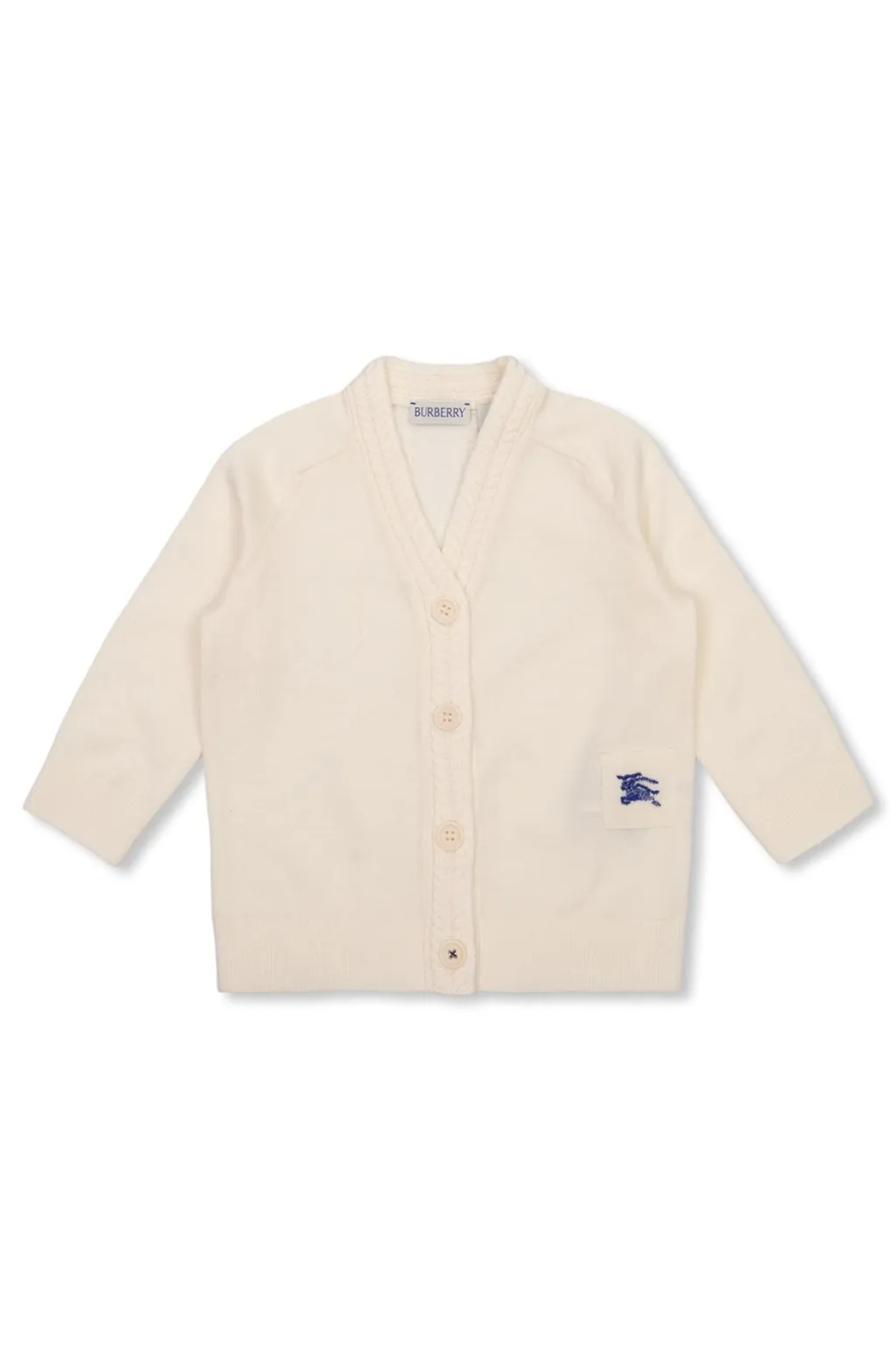 Burberry Kids Logo Embroidered Knit Cardigan