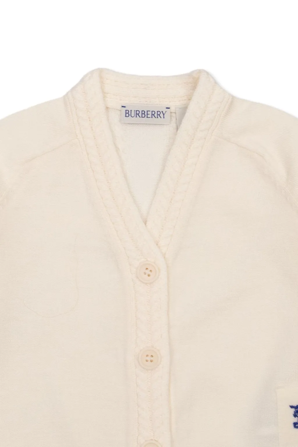 Burberry Kids Logo Embroidered Knit Cardigan