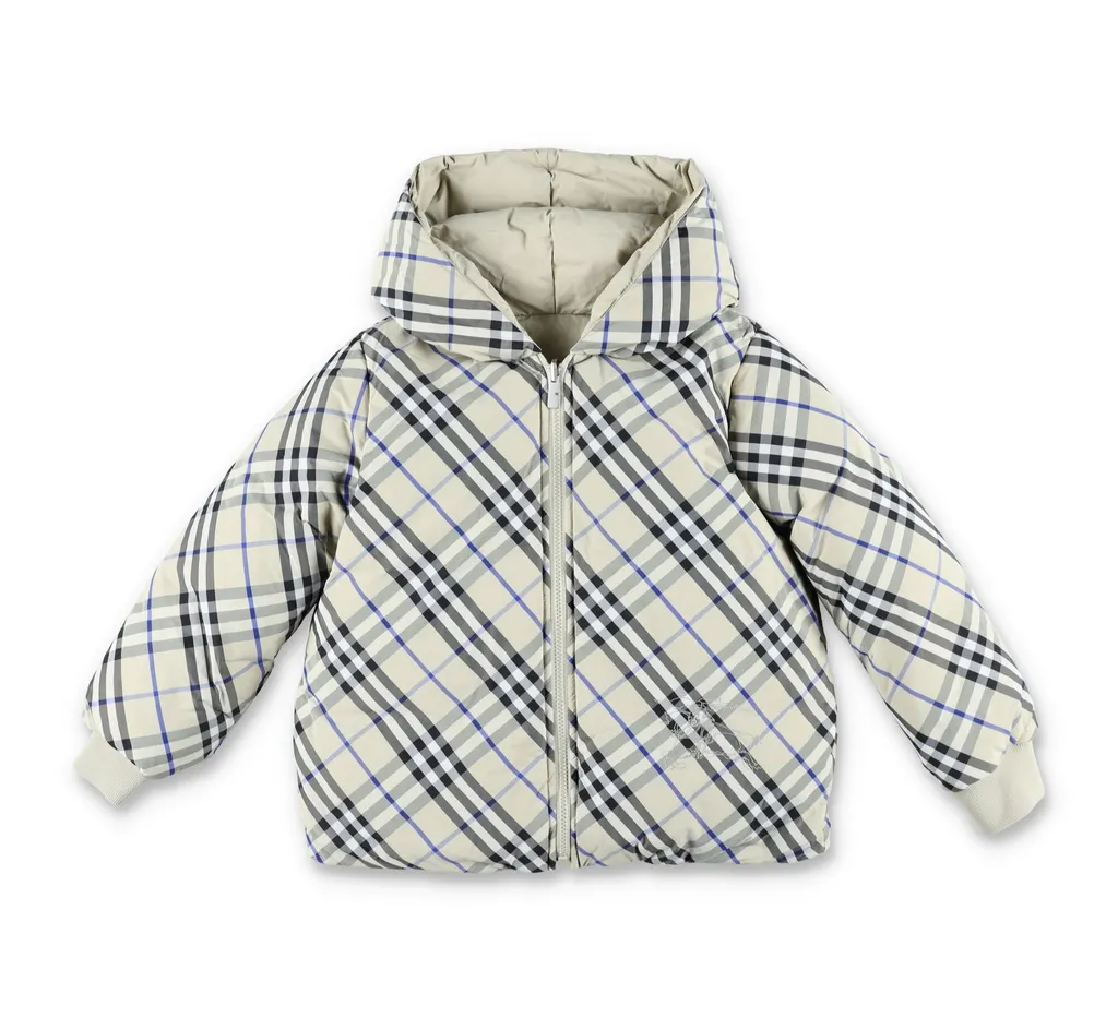 Burberry Kids Reversible Checked Hooded Jacket