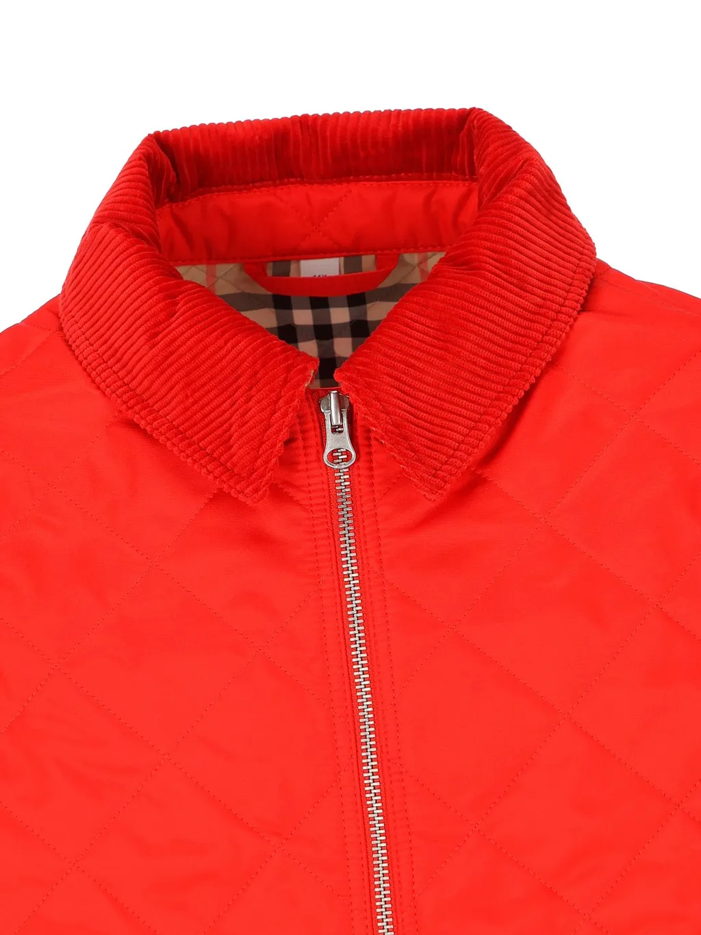 Burberry Kids Corduroy-Collar Quilted Zipped Jacket