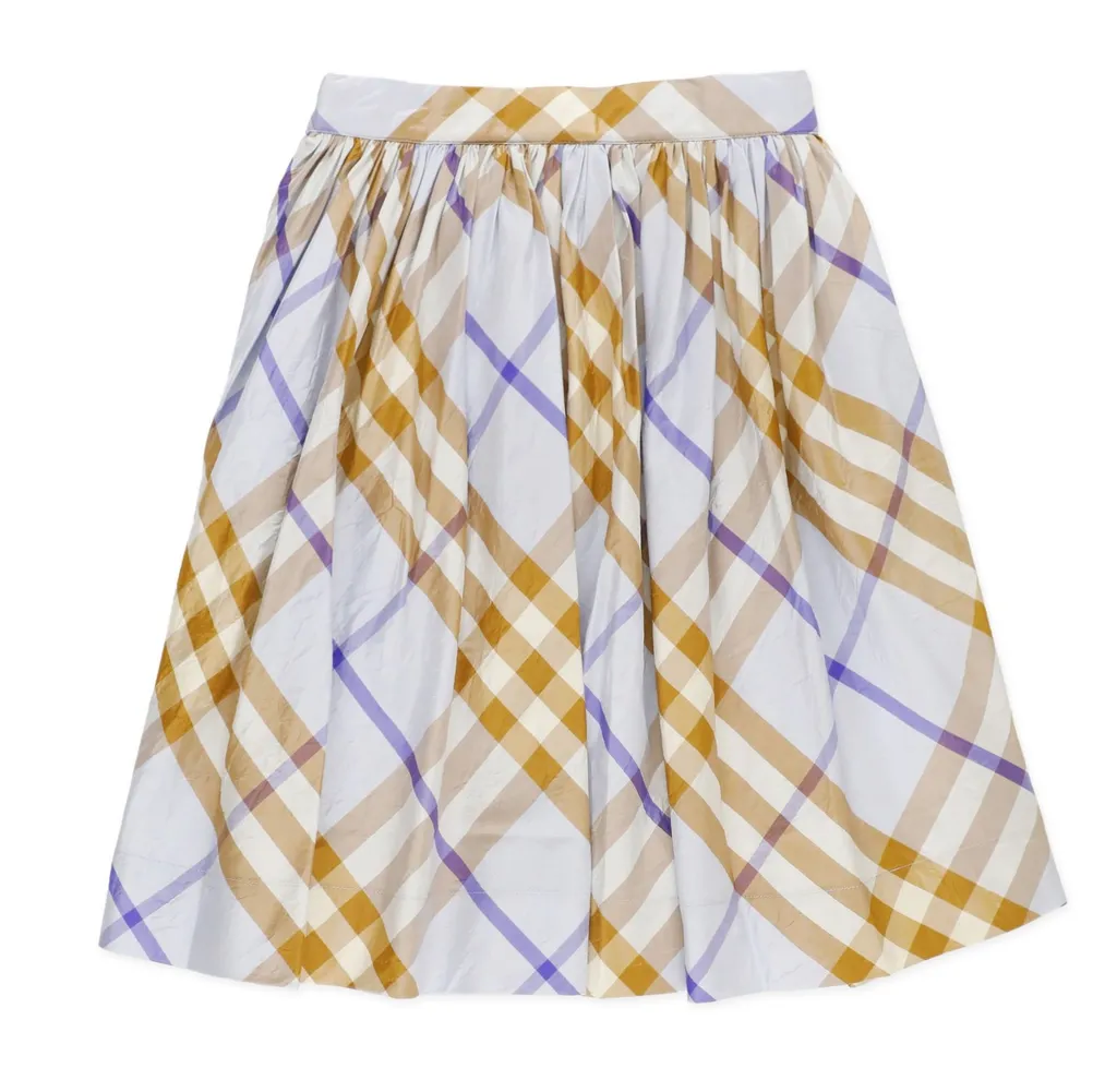 Burberry Kids Checked Pleated Skirt