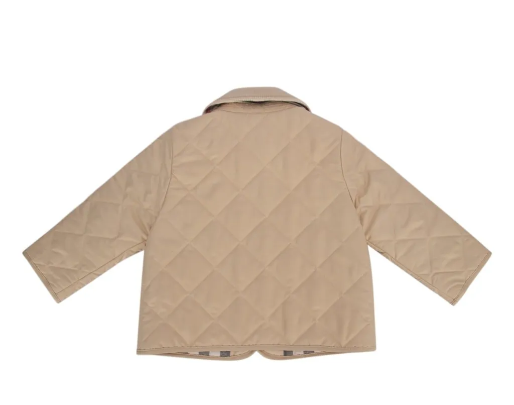Burberry Kids Button-Up Diamond-Quilted Padded Jacket