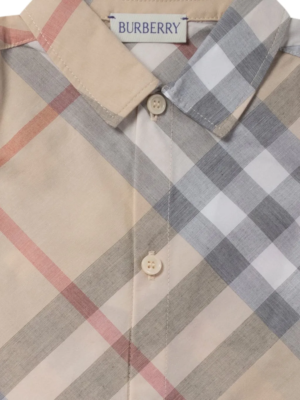 Burberry Kids Checked Buttoned Romper