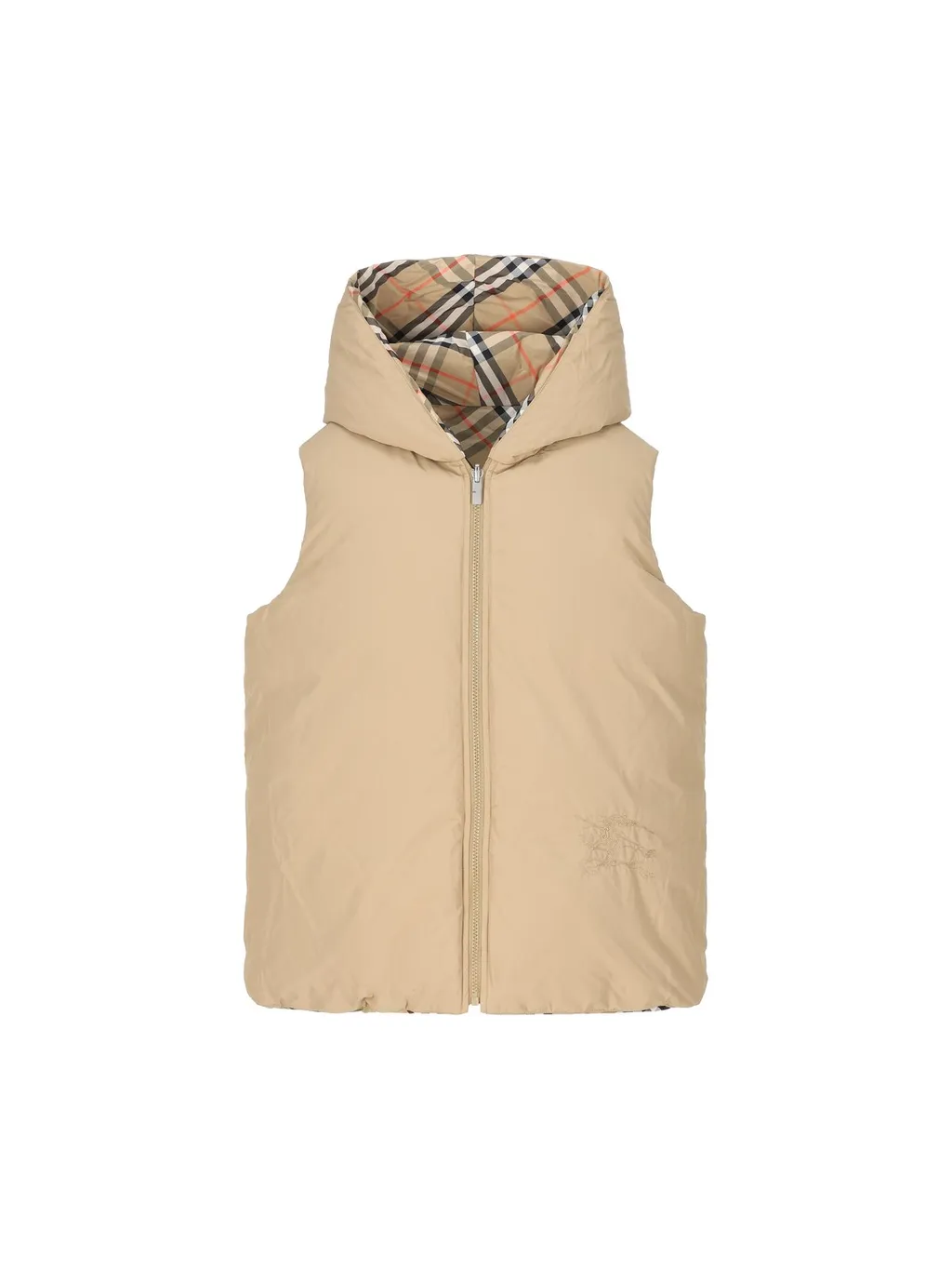 Burberry Kids Reversible Checked Hooded Down Gilet