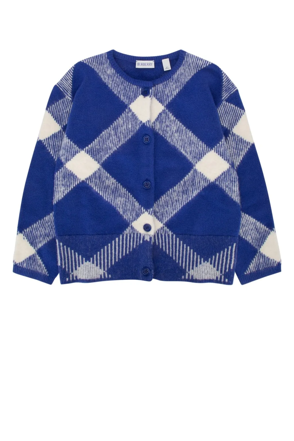 Burberry Kids Checked Knitted Cardigan