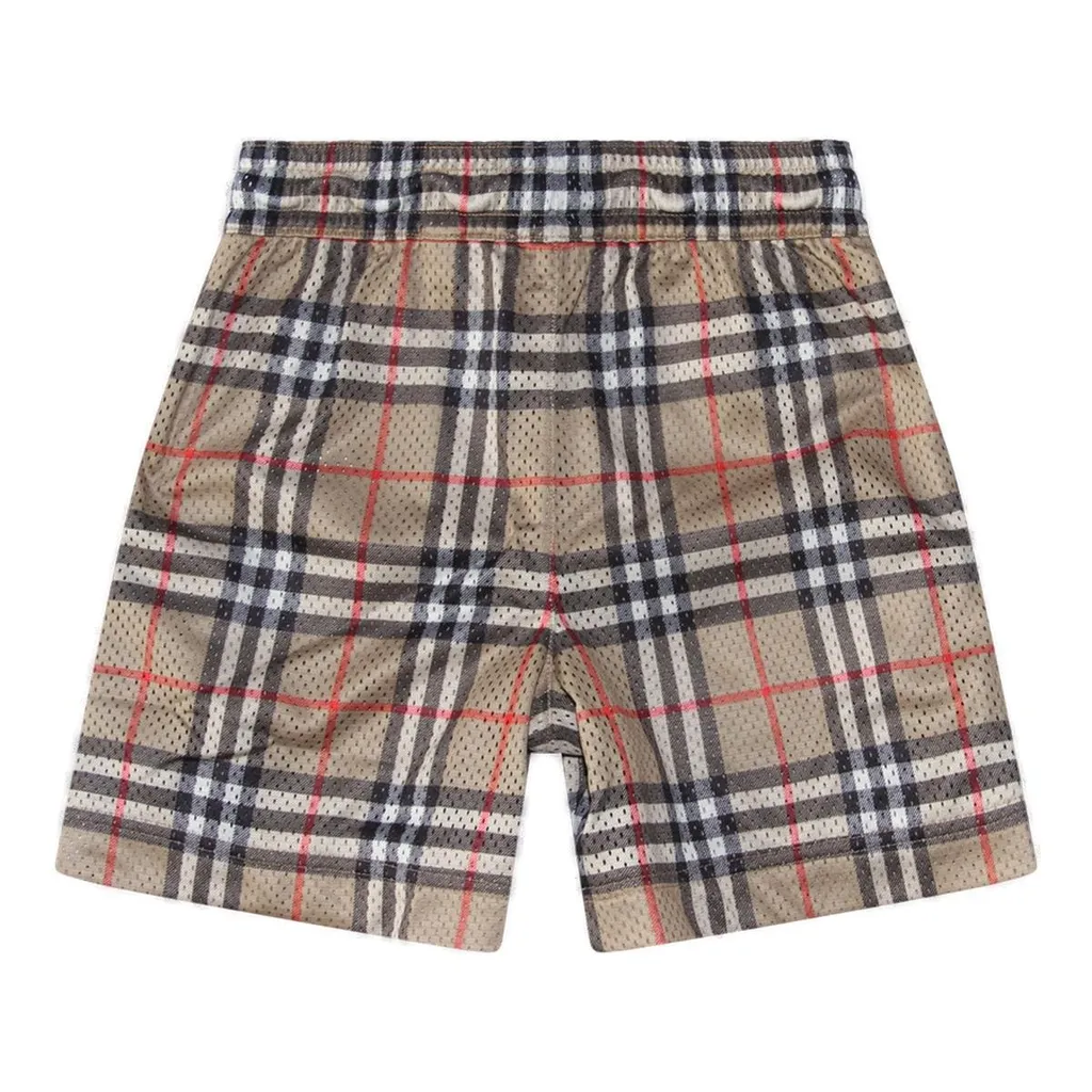 Burberry Kids Checked Drawstring Perforated Shorts