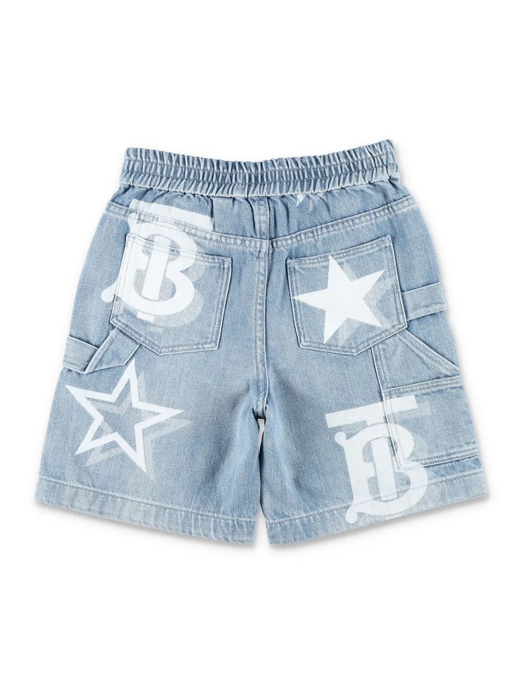 Burberry Kids Logo Printed Denim Shorts
