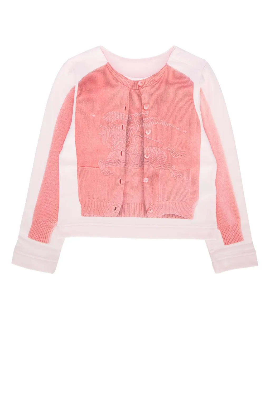 Burberry Kids Logo Embroidered Knit Cardigan