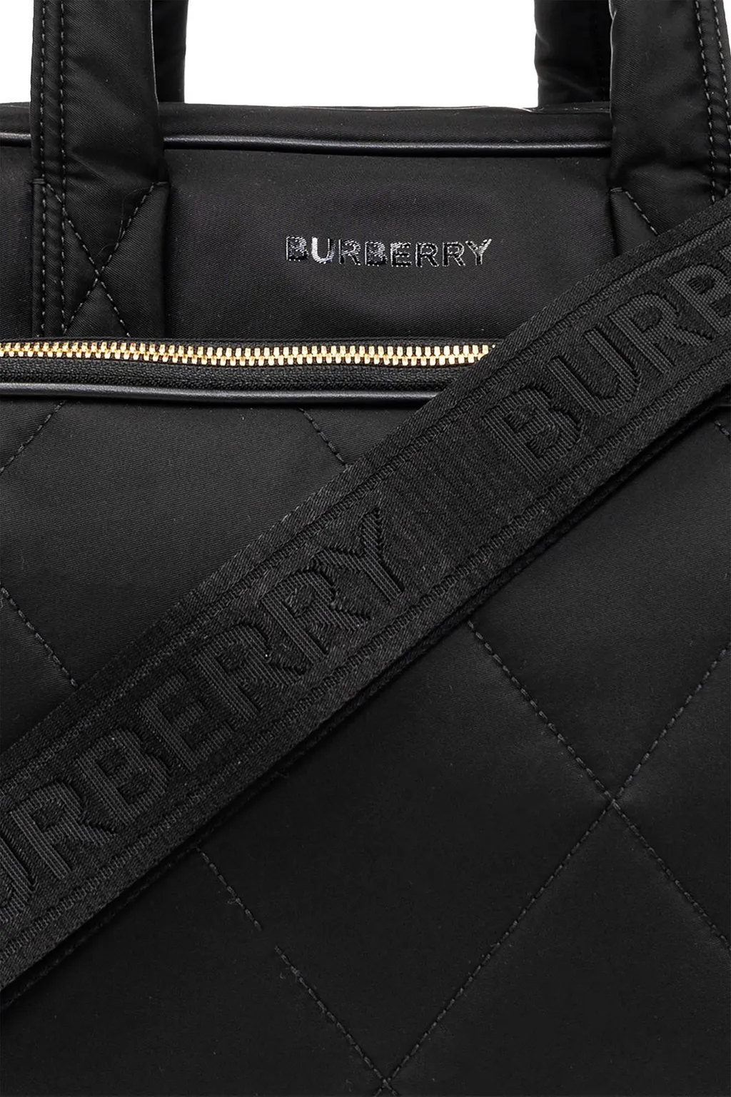 Burberry Kids Logo Printed Quilted Changing Bag