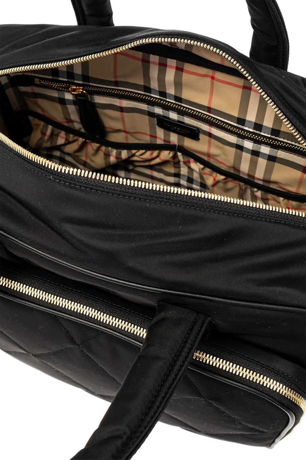 Burberry Kids Logo Printed Quilted Changing Bag