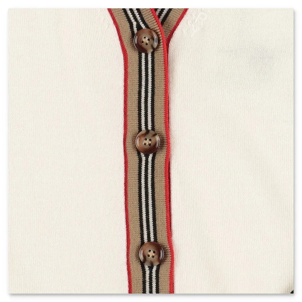 Burberry Kids Icon Stripe V-Neck Long-Sleeved Cardigan