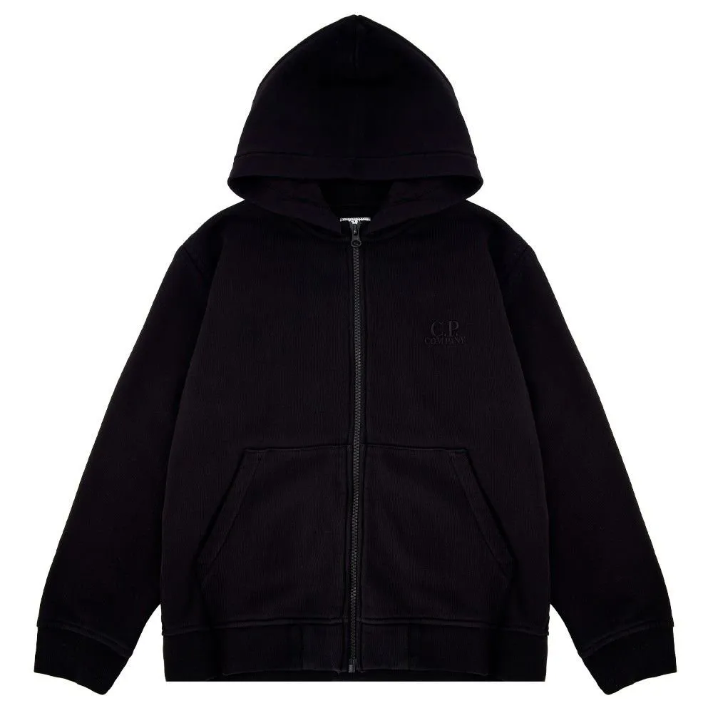C.P. Company Kids Logo-Embroidered Zipped Hoodie