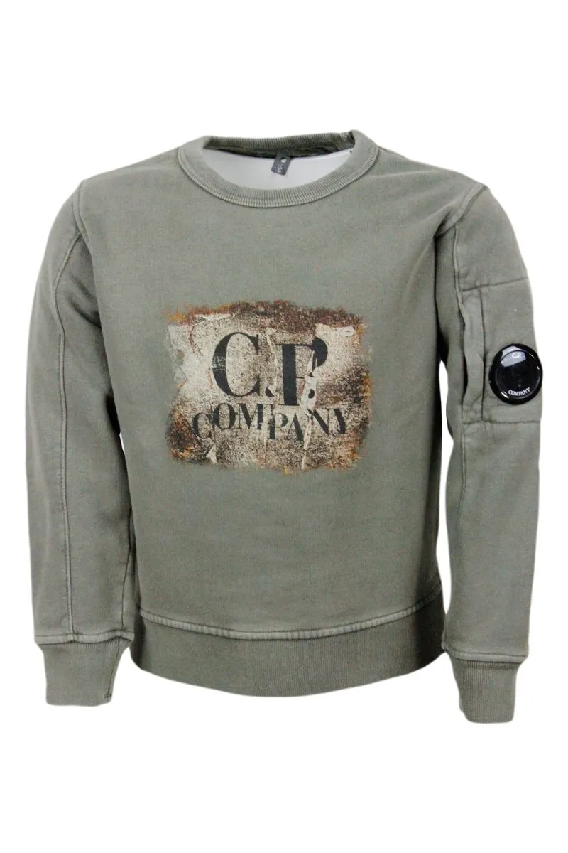 C.P. Company Kids Logo Printed Crewneck Sweatshirt