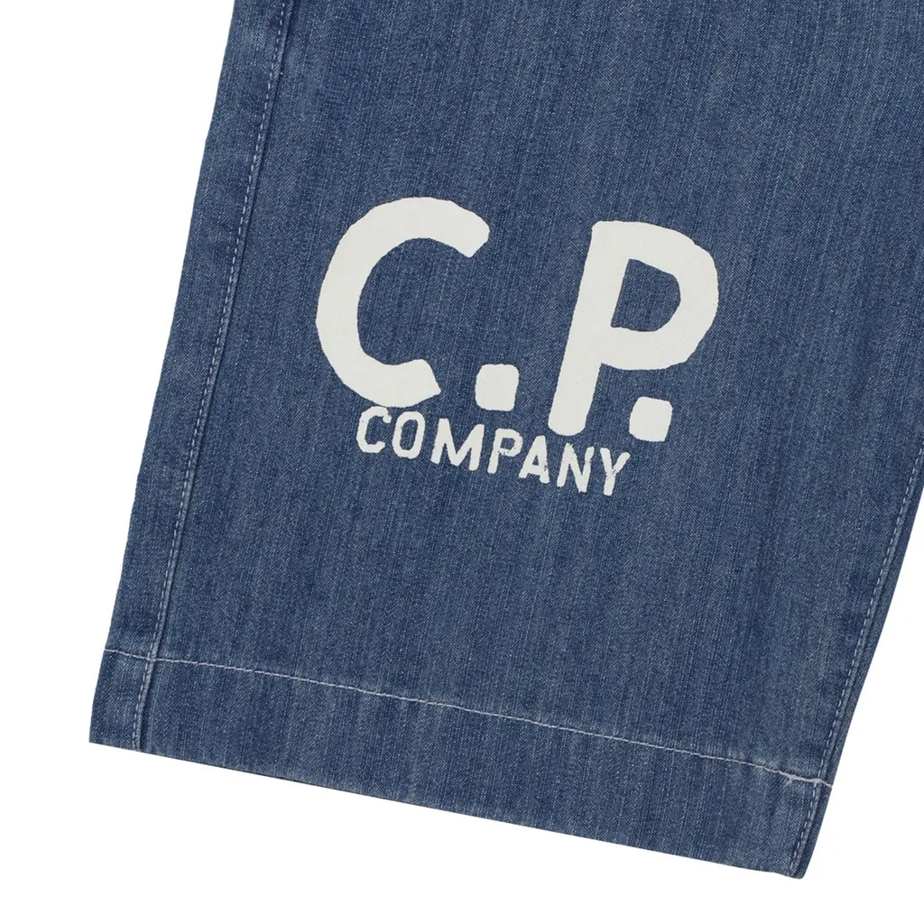 C.P. Company Kids Logo Denim Shorts