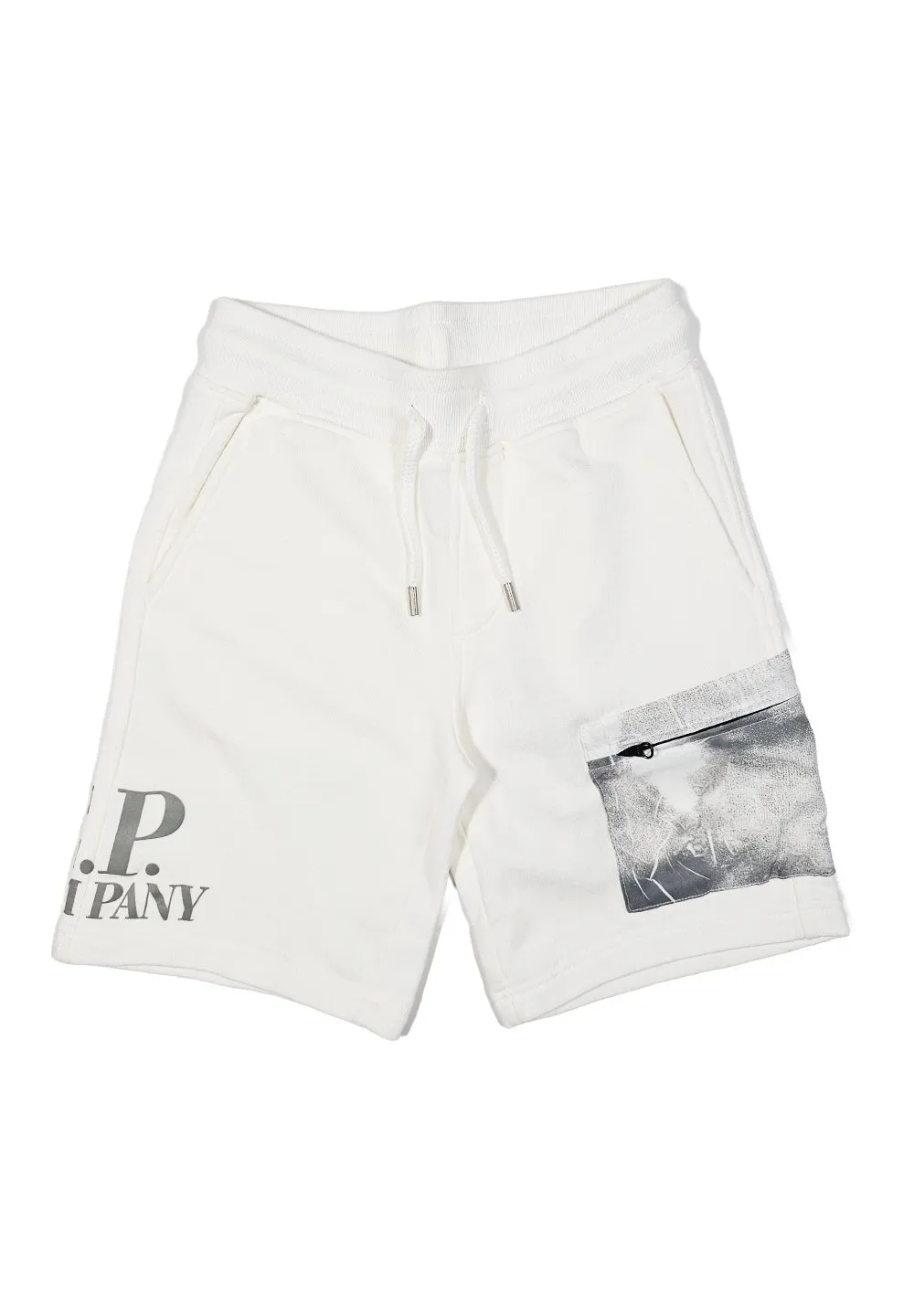 C.P. Company Kids Logo Printed Drawstring Shorts