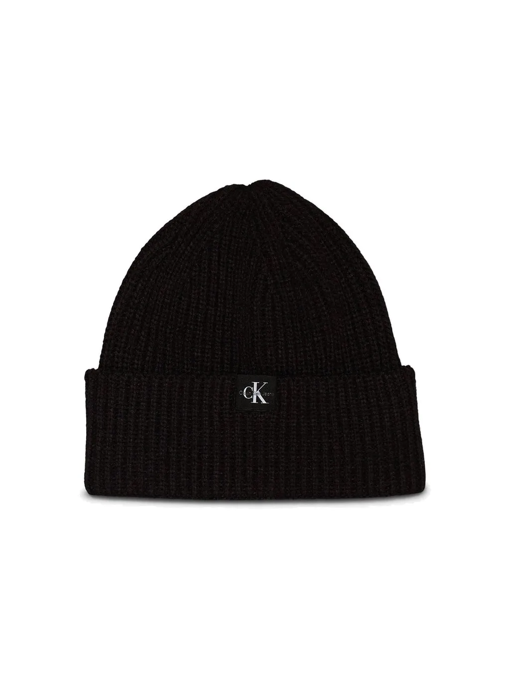 Calvin Klein Kids Logo Patch Turn-Up Brim Beanie