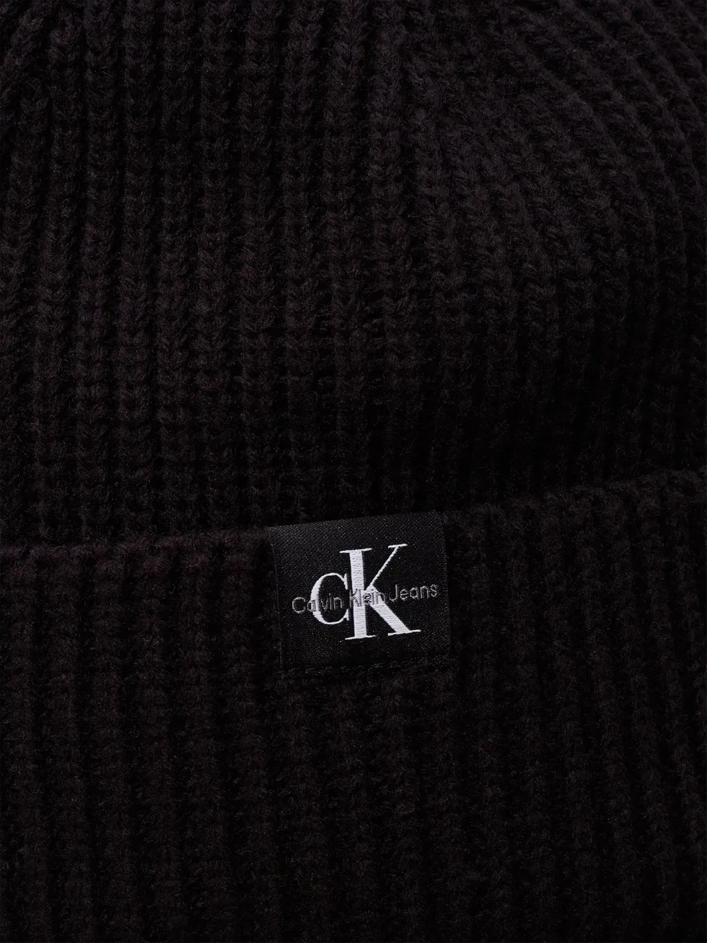 Calvin Klein Kids Logo Patch Turn-Up Brim Beanie