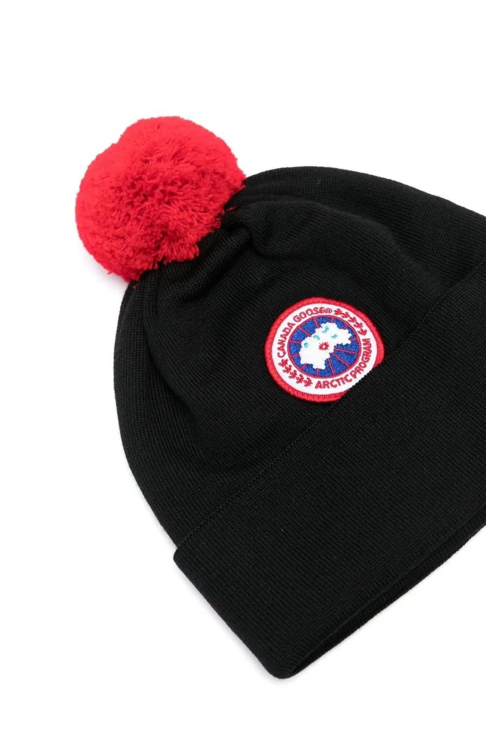 Canada Goose Kids Logo Patch Ribbed Beanie
