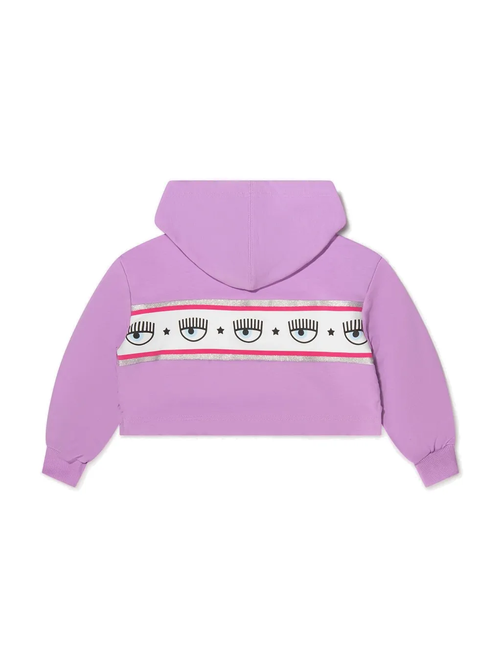 Chiara Ferragni Kids Logo Printed Cropped Hoodie