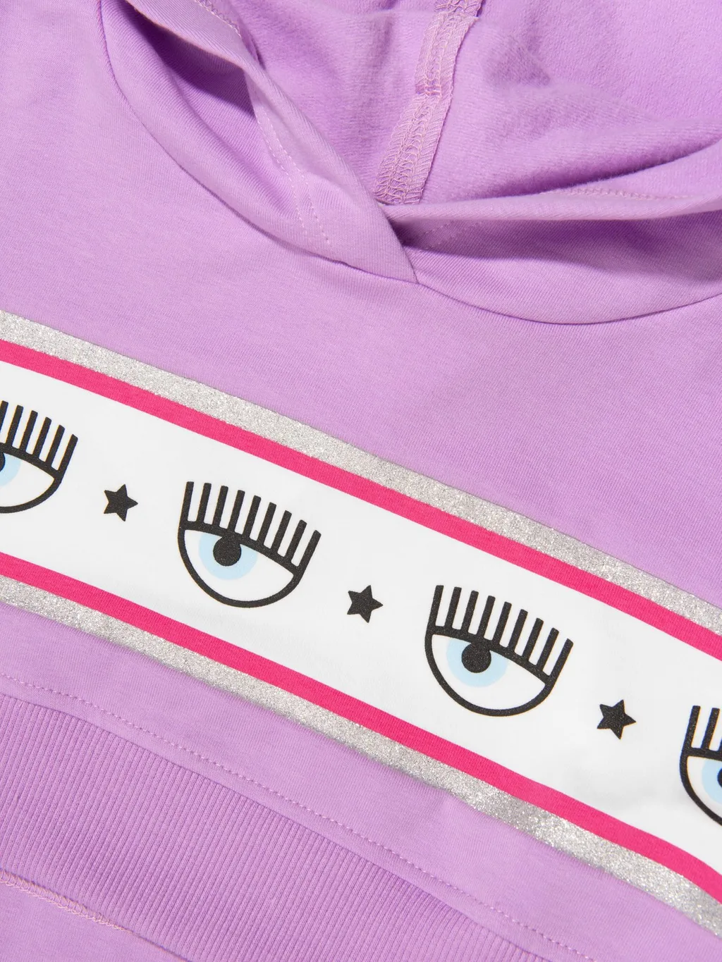 Chiara Ferragni Kids Logo Printed Cropped Hoodie