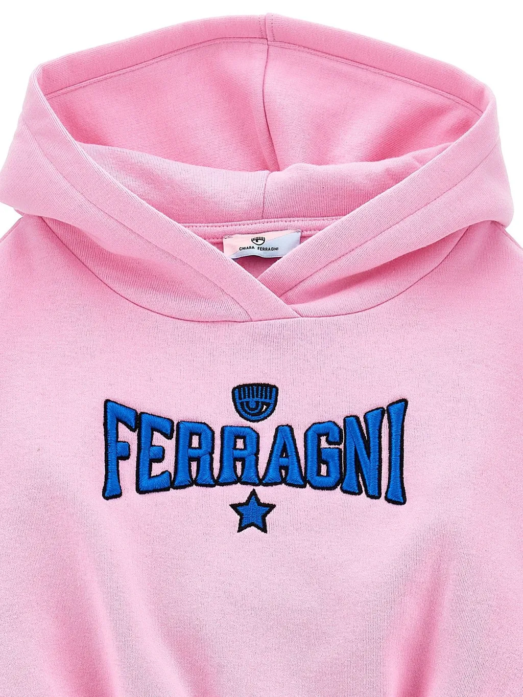 Chiara Ferragni Kids Logo-Patch Long Sleeved Hooded Dress