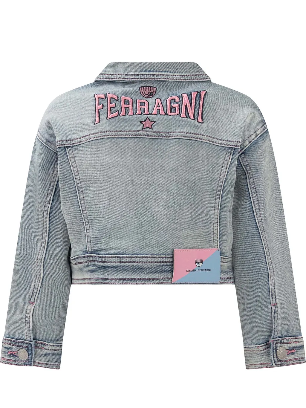 Chiara Ferragni Kids Logo Embroidered Buttoned Denim Jacket