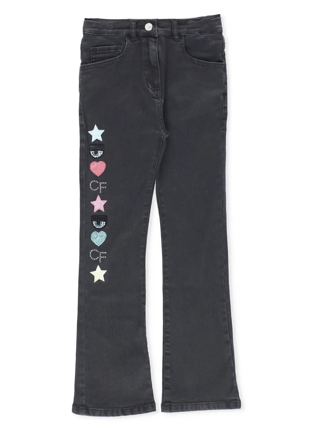 Chiara Ferragni Kids Embellished Stretch Flared Jeans