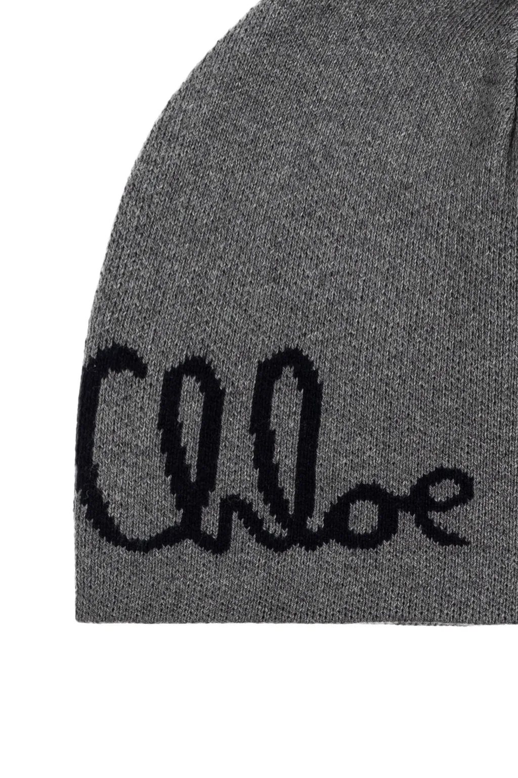 Chloé Kids Pompom Detailed Ribbed Knit Beanie