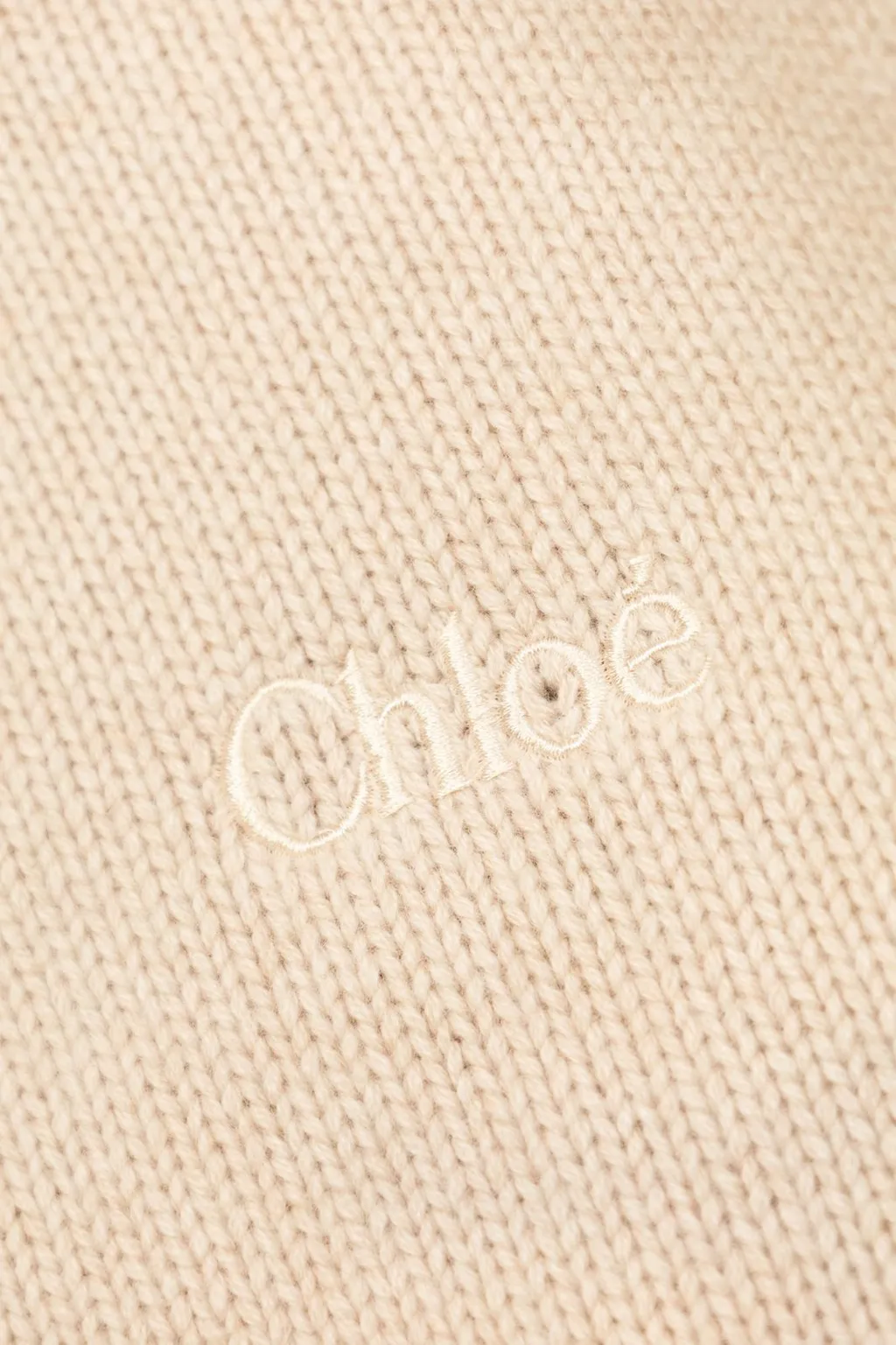 Chloé Kids Logo Embroidered Cropped Jumper
