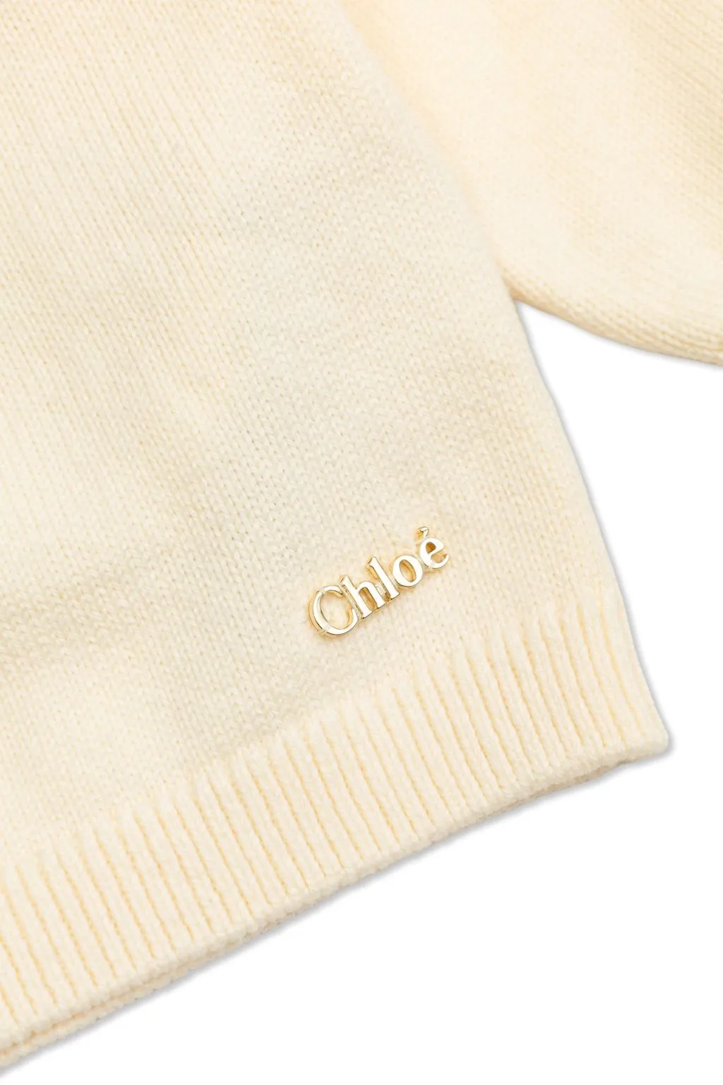 Chloé Kids Logo Embroidered Ruffled Cardigan
