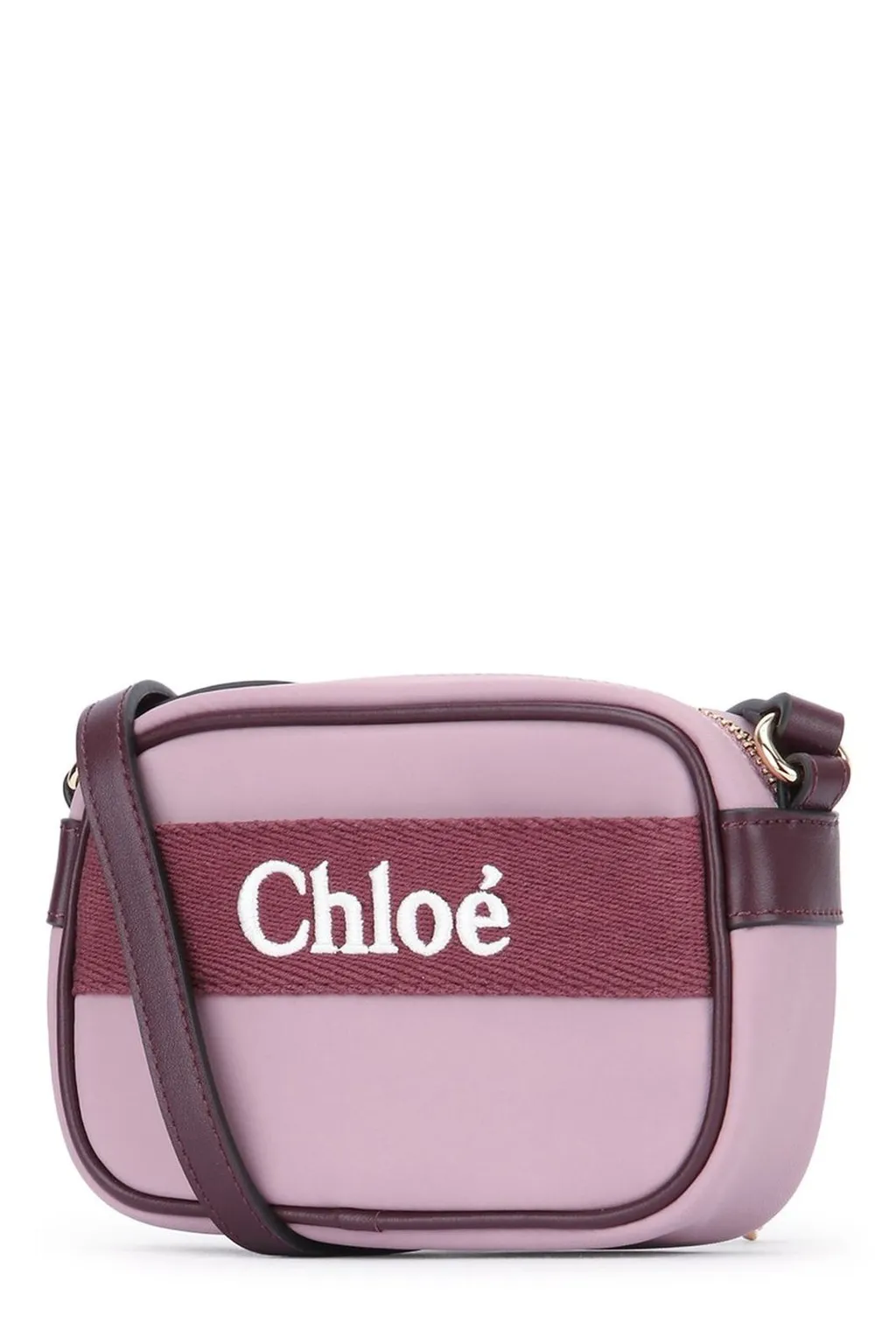 Chloé Kids Logo-Embroidered Zipped Crossbody Bag