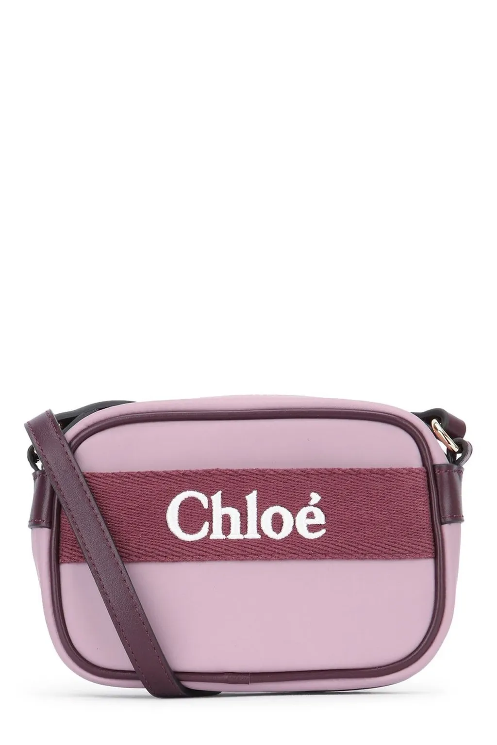 Chloé Kids Logo-Embroidered Zipped Crossbody Bag