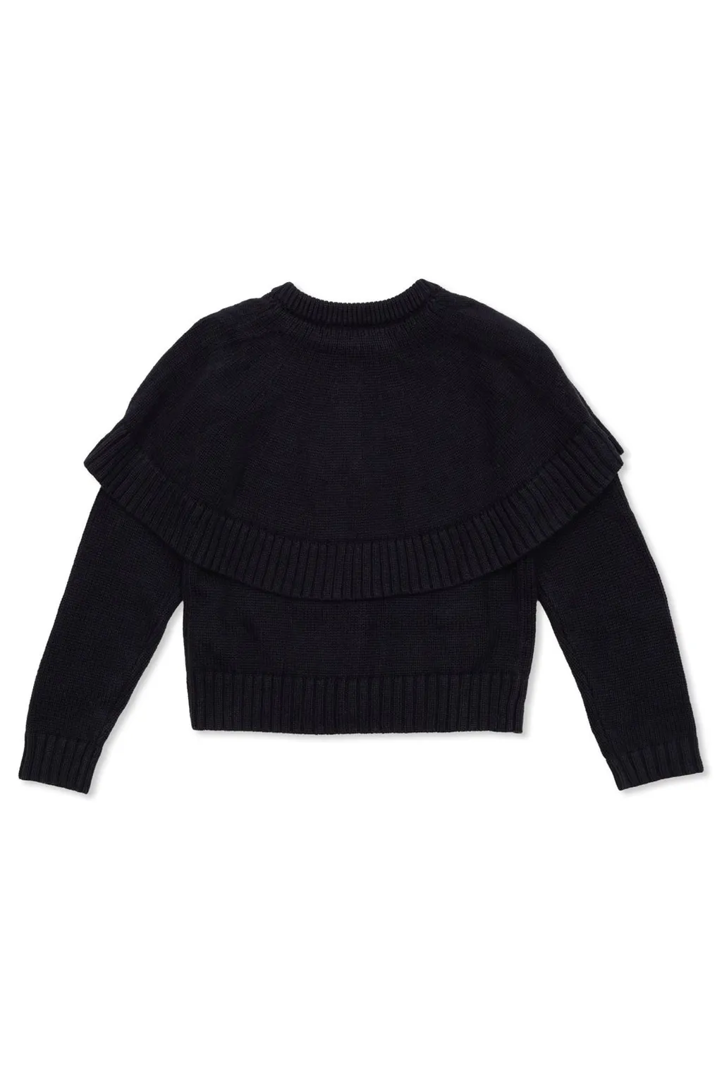 Chloé Kids Logo Embroidered Frilled Cardigan