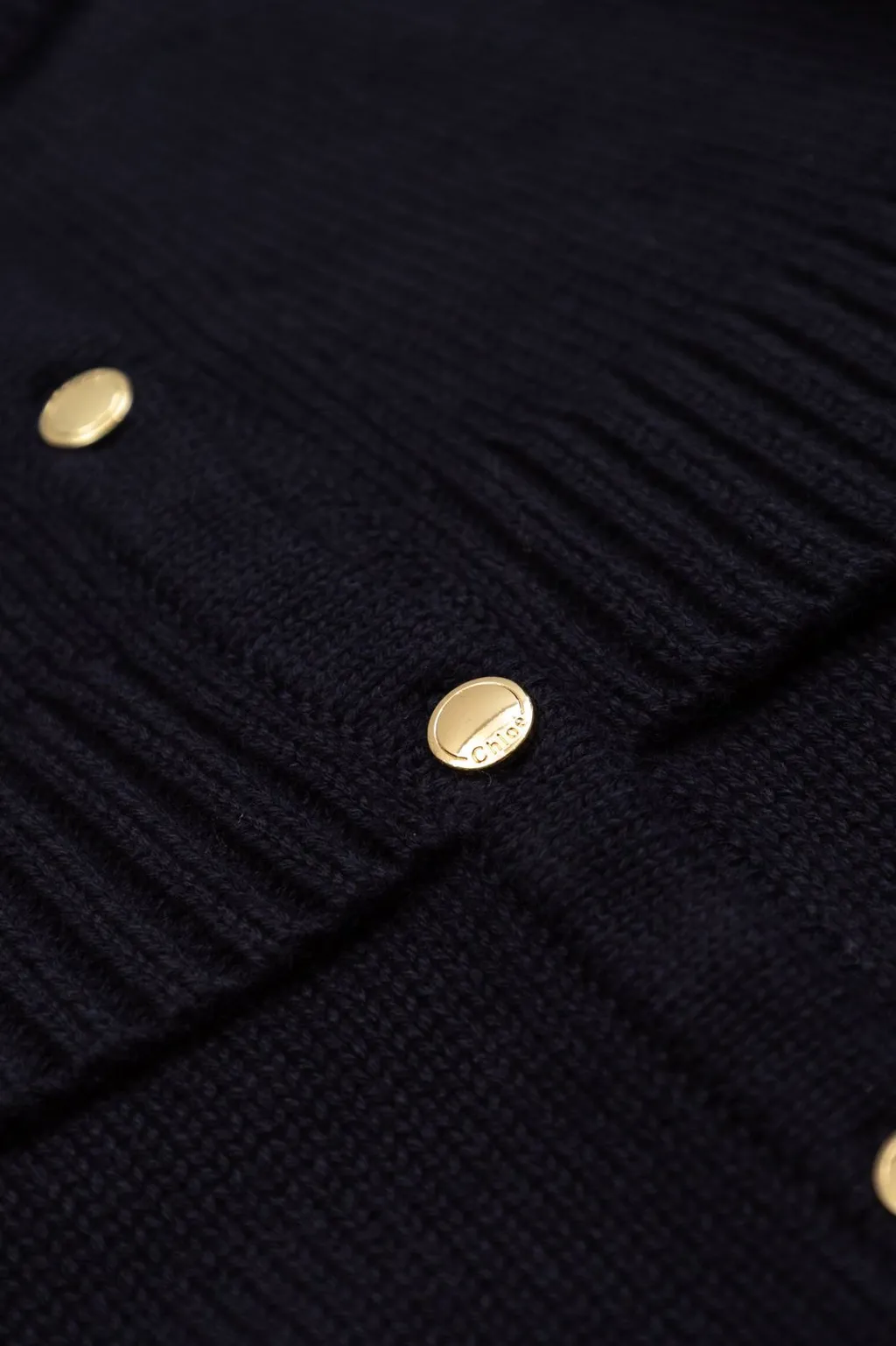 Chloé Kids Logo Embroidered Frilled Cardigan