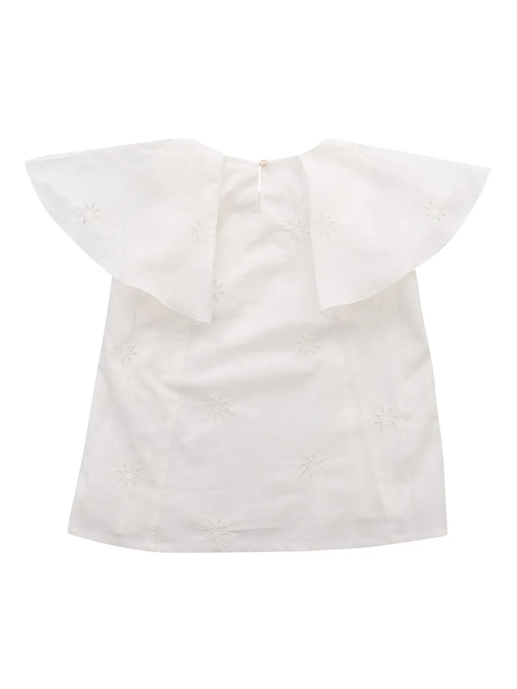 Chloé Kids Ruffle Detailed Crewneck Blouse