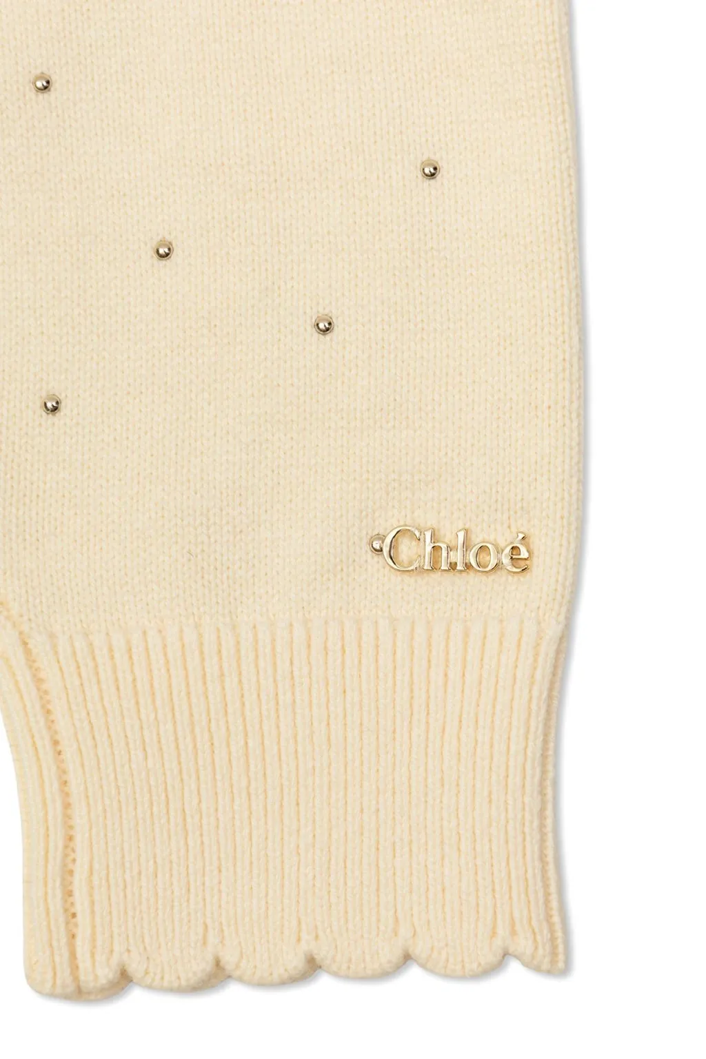 Chloé Kids Logo Accent Scalloped-Hem Leggings