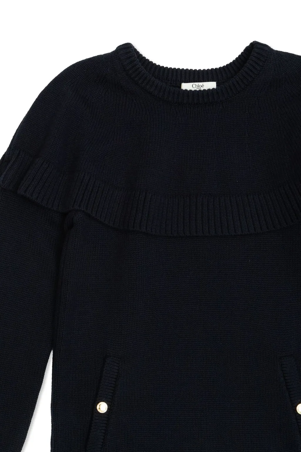 Chloé Kids Long-Sleeved Ribbed Dress
