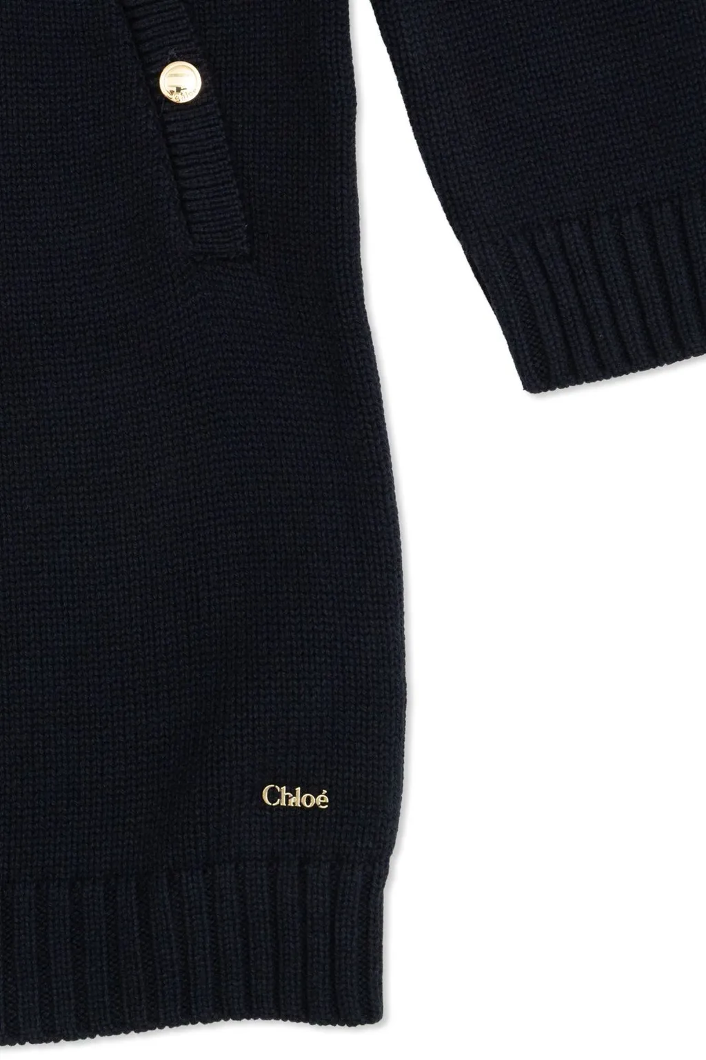 Chloé Kids Long-Sleeved Ribbed Dress