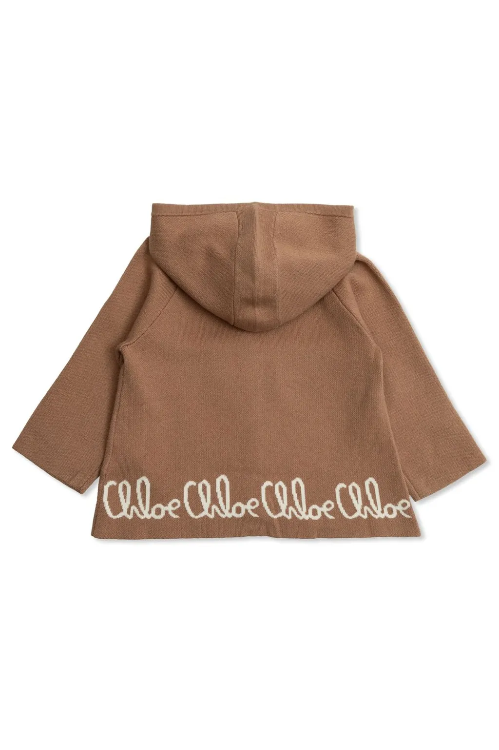 Chloé Kids Buttoned Hooded Knit Coat