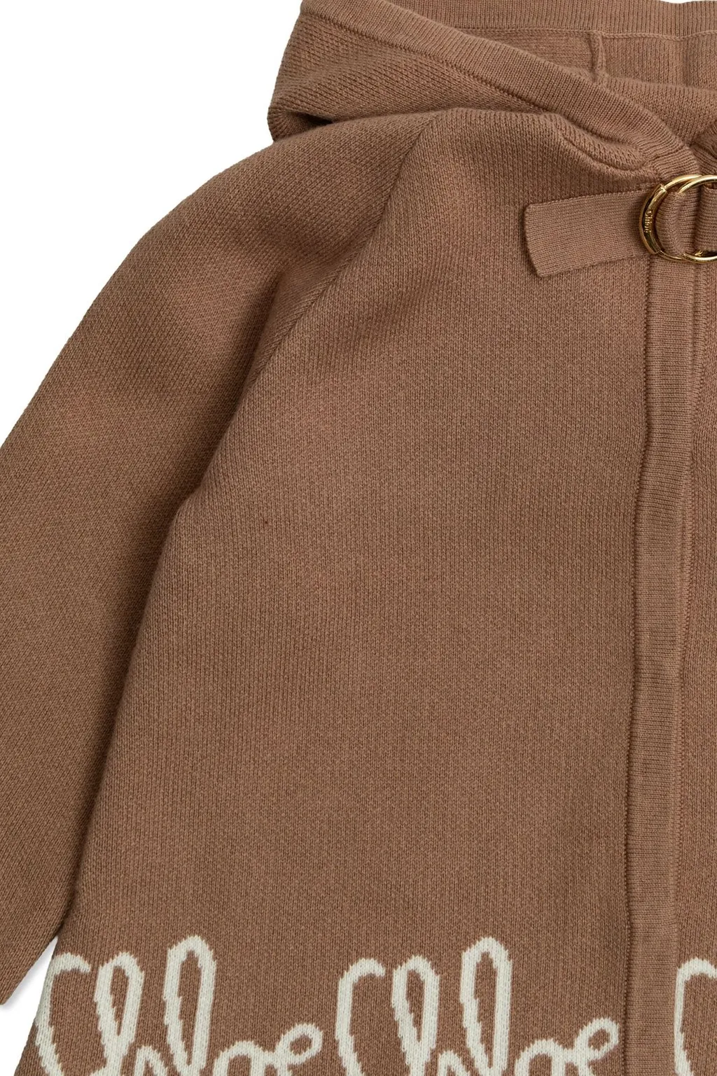 Chloé Kids Buttoned Hooded Knit Coat