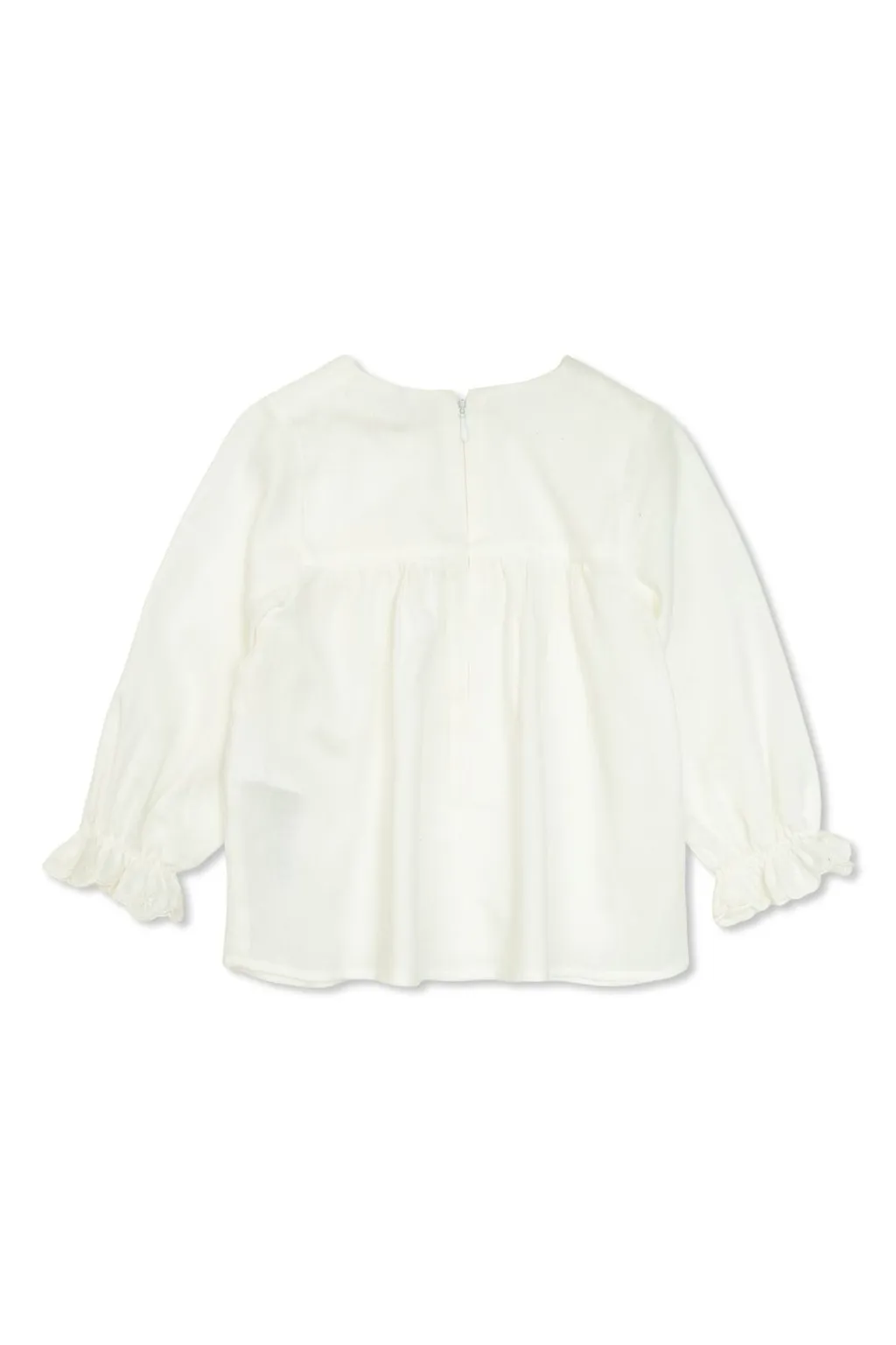Chloé Kids Ruffled Sleeved Crewneck Blouse
