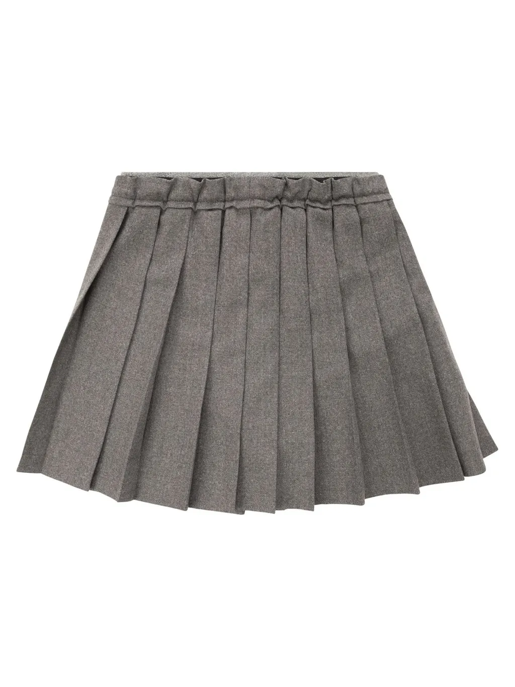 Brunello Cucinelli Kids Pleated Mini Flannel Skirt