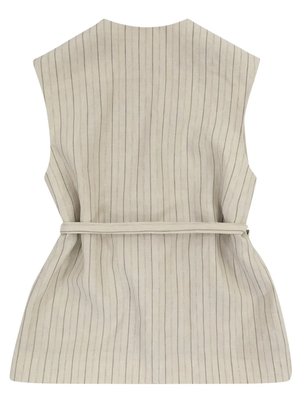 Brunello Cucinelli Kids Striped Tie-Waist Waistcoat
