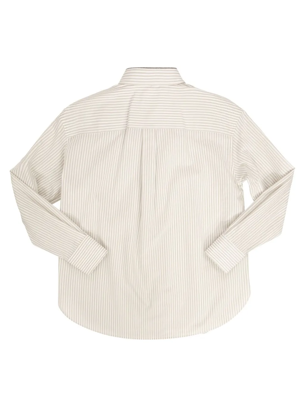 Brunello Cucinelli Kids Striped Curved Hem Shirt