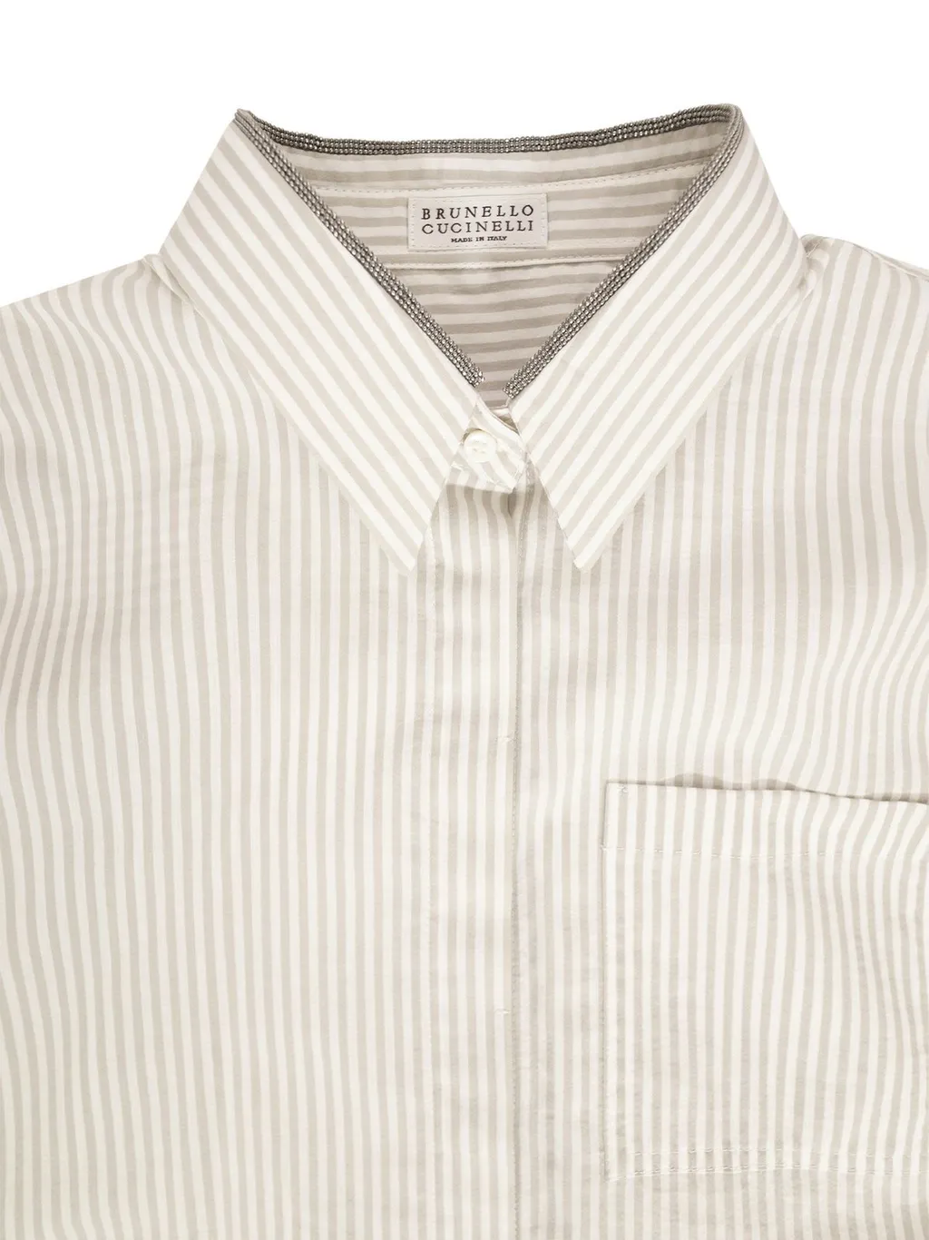 Brunello Cucinelli Kids Striped Curved Hem Shirt