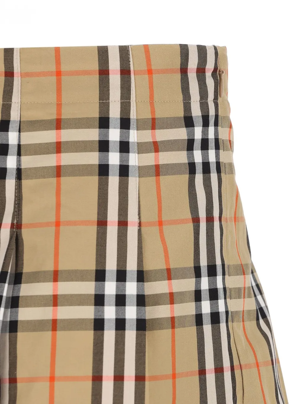 Burberry Kids Pleated Checked Twill Skirt
