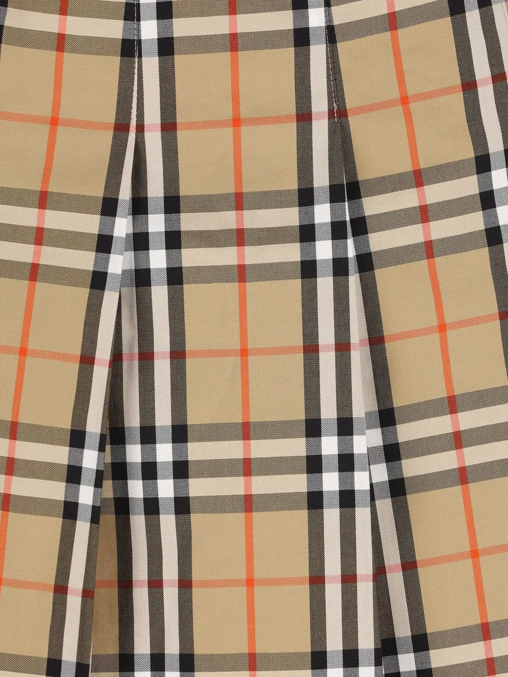 Burberry Kids Pleated Checked Twill Skirt