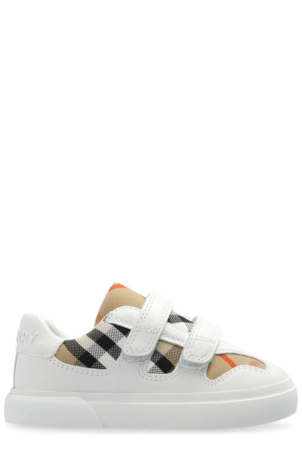 Burberry Kids Checked Touch Strap Trainers