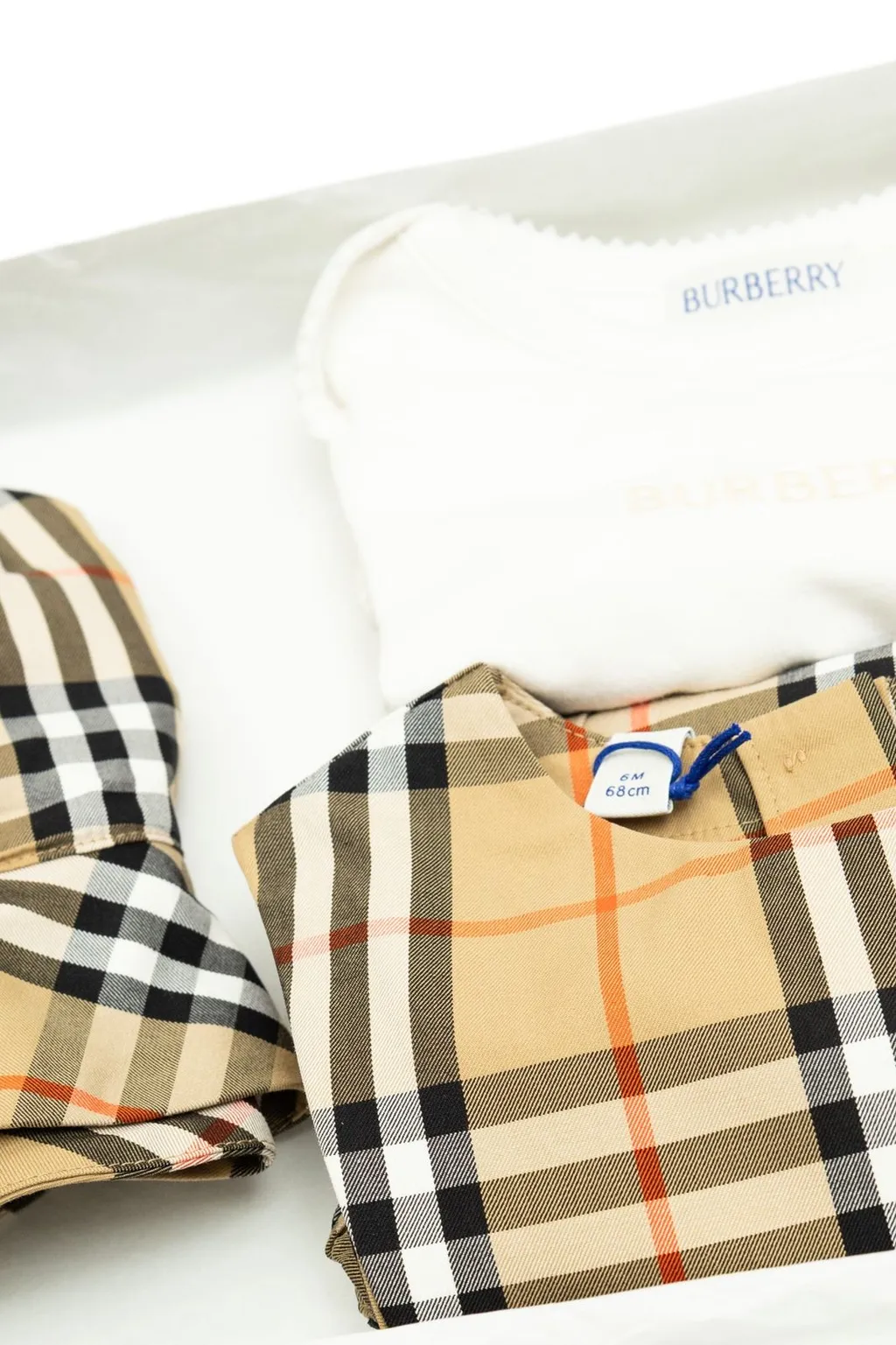 Burberry Kids Checked Logo Embroidered Dress Body Set